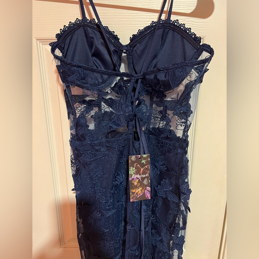 Giffniseti Women’s Beautiful Navy Long Dress